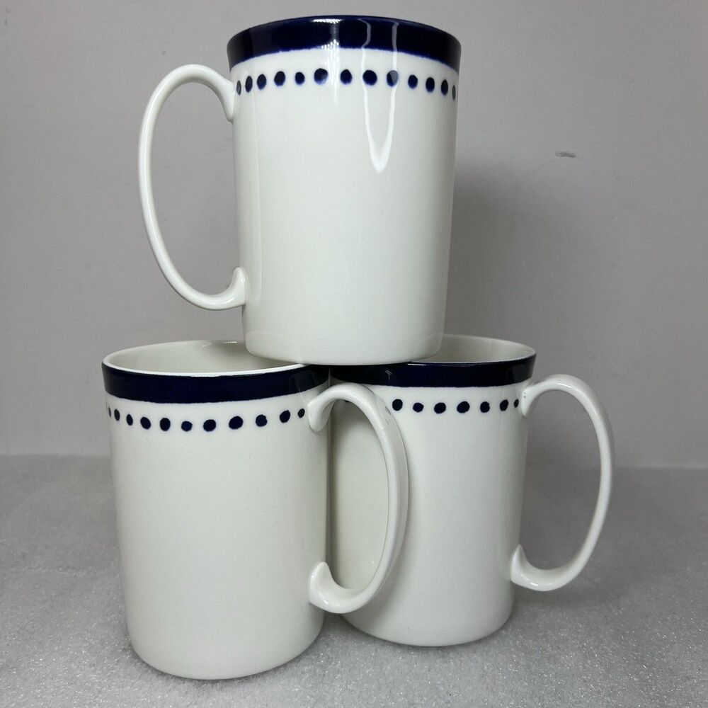 Kate Spade New York Lenox Charlotte Street East Blue Dots Coffee Mug Set Of 3